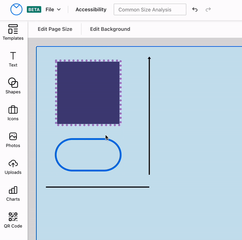 Add and edit visual elements (shapes, icons, photos) to your accessible